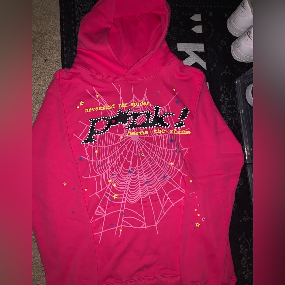 Pink Sp5der hoodie size M